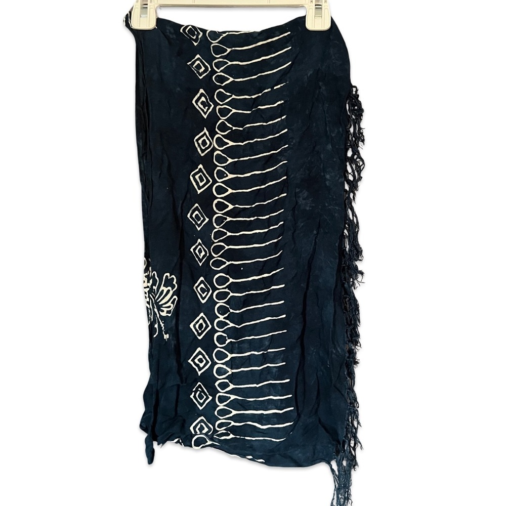 Blue Swim Cover Up with Fringe